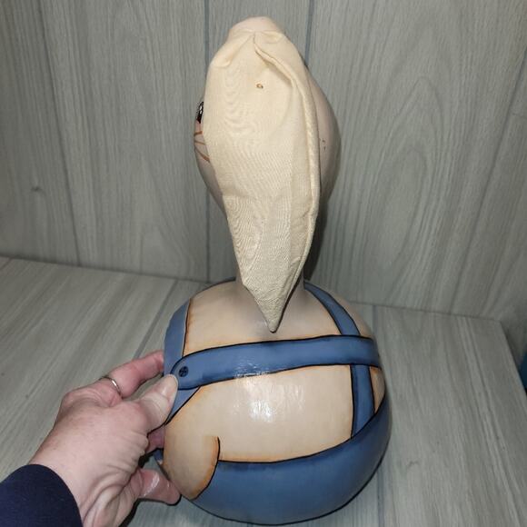 Vintage Gord Rabbit Easter Basket Handmade Handpaited Farmhouse - Picture 6 of 10